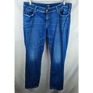Silver Elyse Straight Leg Mid Rise Denim Jeans Women's 18